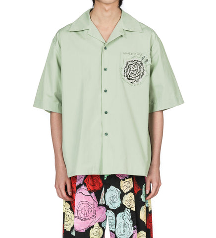 BEEDS SHORT SLEEVE SHIRT PISTACHIO