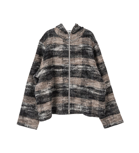 FULL ZIP HOOD NIGHT WOODS CHECK LOFTY WOOL
