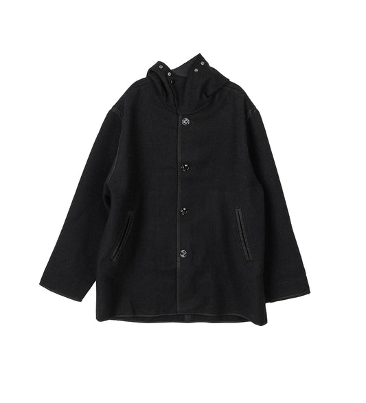 LINER JACKET BLACK STAMPED WOOL