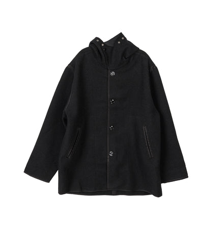 LINER JACKET BLACK STAMPED WOOL