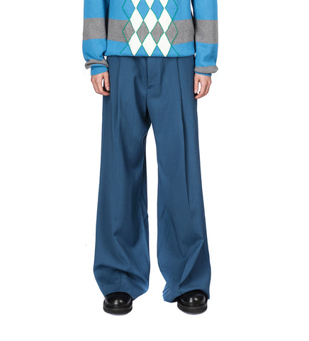 WIDE WOOL TROUSERS OPAL