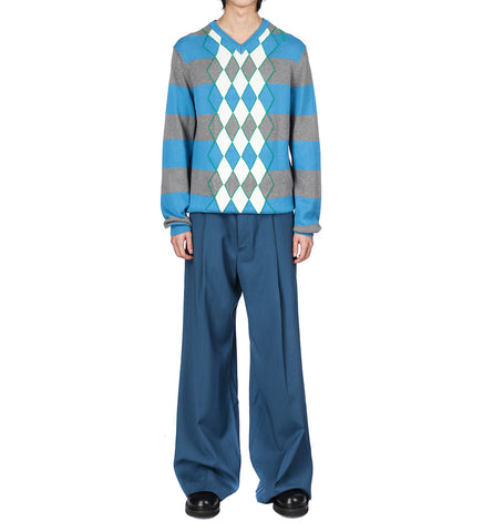 WIDE WOOL TROUSERS OPAL