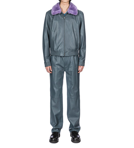 FUR COLLARED BOMBER JACKET TRUFFLE