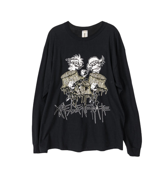 5 COLOR REGENERATE GRAPHIC ON BLACK LS TEE BLACK