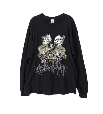 5 COLOR REGENERATE GRAPHIC ON BLACK LS TEE BLACK