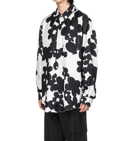 FLOWER PRINTED SHIRT BLACK/WHITE
