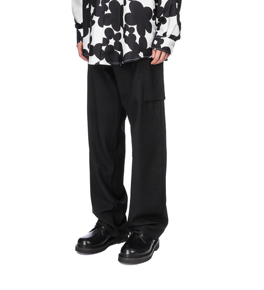 UTILITY POCKET WOOL TROUSERS BLACK