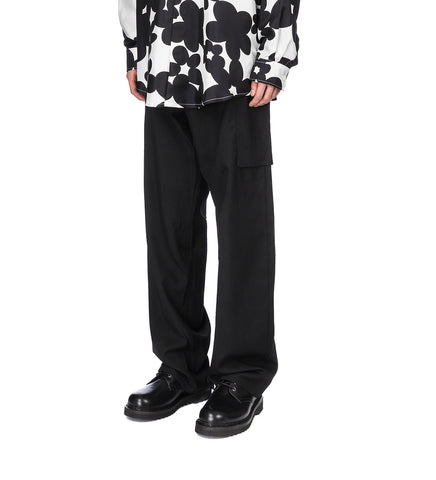 UTILITY POCKET WOOL TROUSERS BLACK