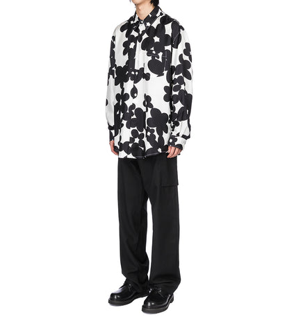 FLOWER PRINTED SHIRT BLACK/WHITE