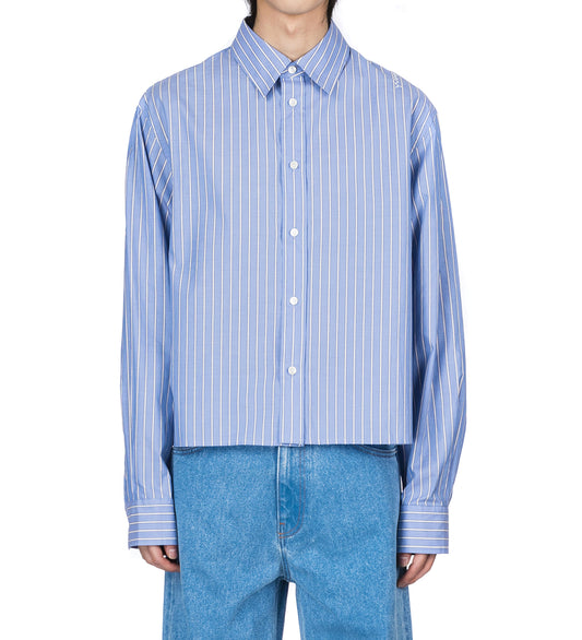 SHOULDER STITCH STRIPE SHIRT BLUE/WHITE