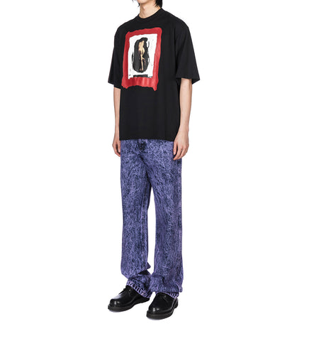 BLACK MARBLE DYED DENIM JEANS