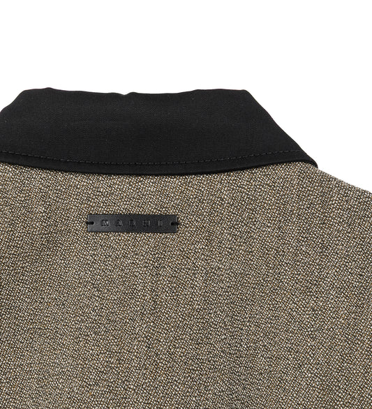 TWEED JACKET WITH SCULPTURAL COLLAR TAUPE