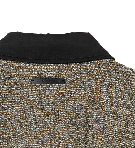 TWEED JACKET WITH SCULPTURAL COLLAR TAUPE