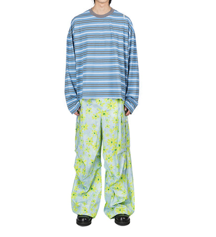 OVERSIZED CARGO PANT BLUE/FLOWER