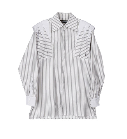 EXCLUSIVE - HERMEN SHIRT KHAKI BEIGE/WHITE NAVY