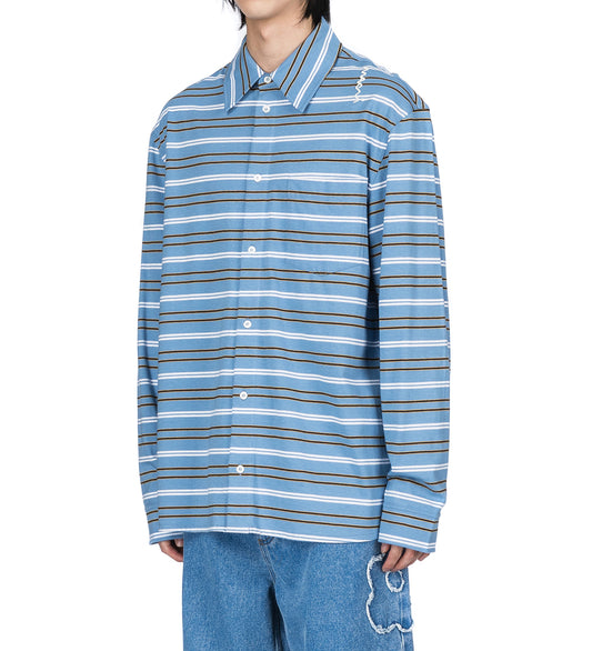 POLO NECK SHIRT BLUE/WHITE/YELLOW
