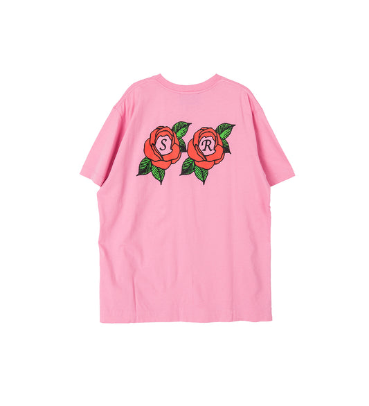 CLUSTER ROSE LOGO PRINT SHORT SLEEVE T-SHIRT BRIGHT PINK