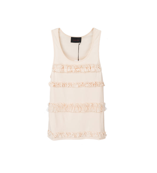 RUFFLE FRILL TANK TOP NUDE