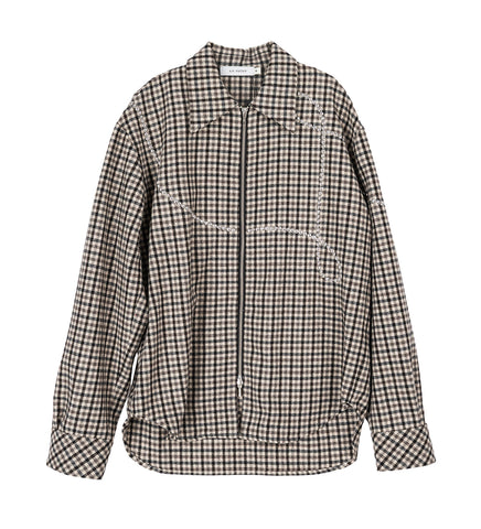O'KEEFFE ZIP SHIRT BLACK,BROWN,BEIGE