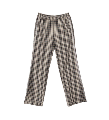 STUDDED BOOT-CUT TRACK PANTS CHECK