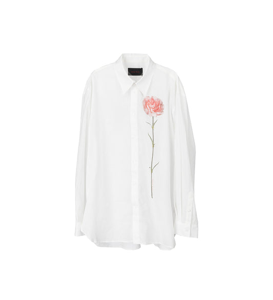 CARNATION PRINT EASY SHIRT WHITE