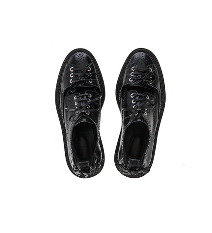 CUT OUT MULTI LACE TIE BROGUE BLACK