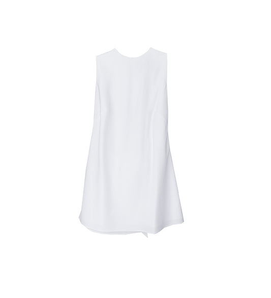 BOW DETAIL SLEEVELESS HALTER TOP WHITE