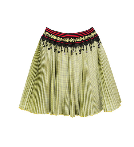 STACEY KNITTED PLEATED SKIRT YELLOW