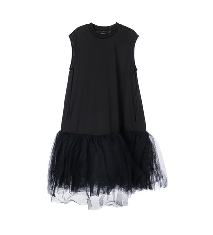 RELAXED SLEEVELESS BALLET TUTU DRESS BLACK