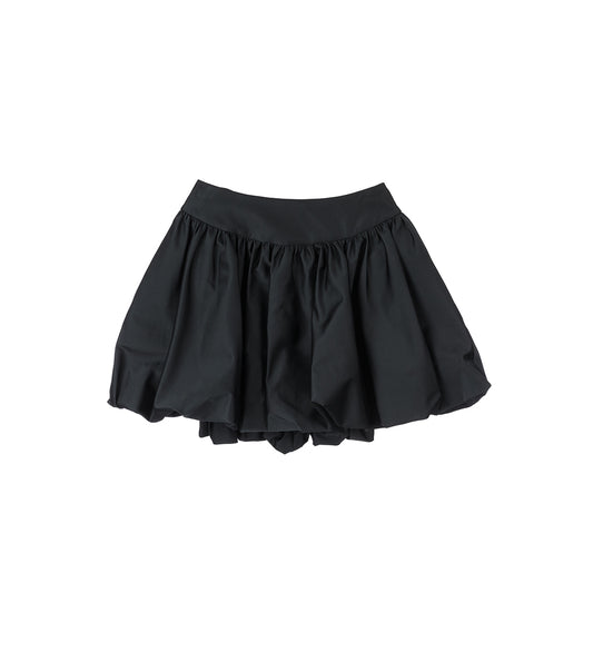 GATHERED BUBBLE MINI SKIRT BLACK