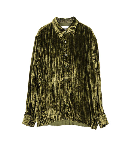 SILK VELVET SHIRT GREEN