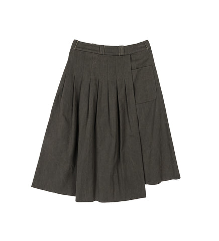 ORIGAMI SKIRT ANTIQUE MUDD COATED SATEEN