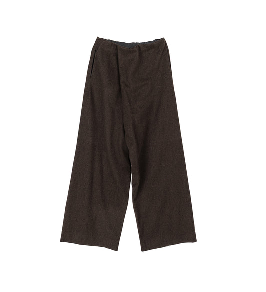 HEAVY WOOL CROSSED TROUSERS BROWN