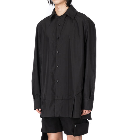 PLEATED DOUBLE SHIRT BLACK