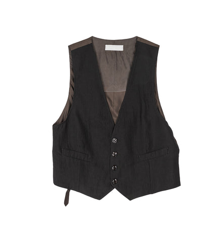 CLASSIC WAISTCOAT SOOT BLACK TECHFLAX