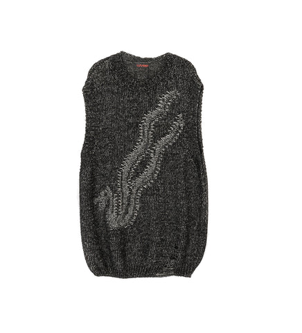 SNAKE INTARSIA VEST BLACK/GREY
