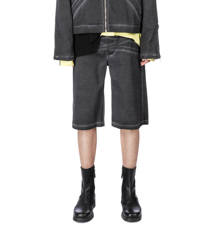 CROSSED LACE SHORTS WASHED GREY