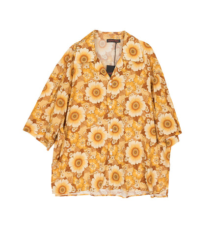 PRINTED BOXY SHIRT WALLPAPER FLOWERS