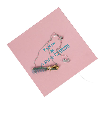 SHOOTING STAR COMB NECKLACE BLUE GLITTER