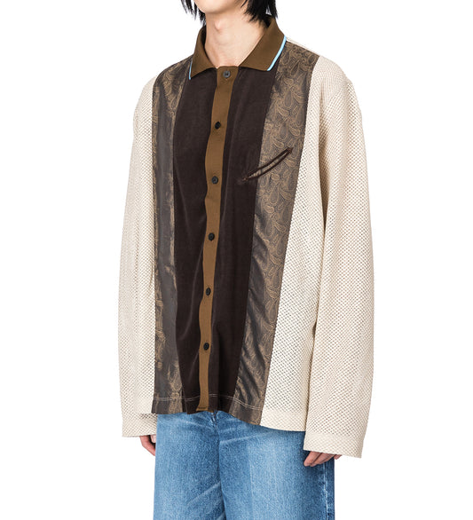 RASCHEL MESH SHIRT L/S BEIGE