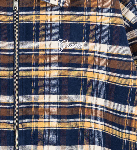 JAPANESE COTTON OVERSHIRT YELLOW/ESPRESSO