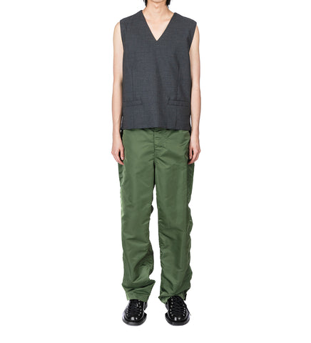 NYLON TWILL SUSPENDER PANTS KHAKI