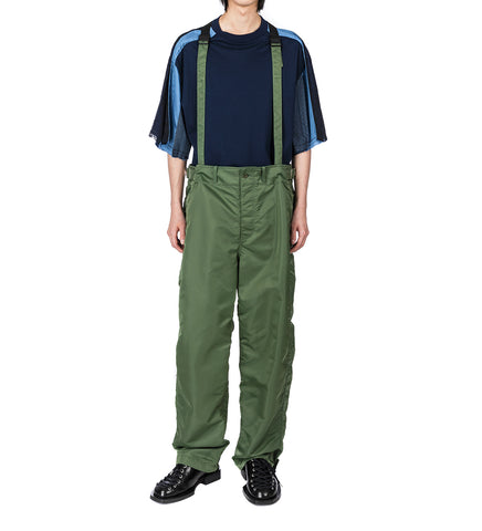 NYLON TWILL SUSPENDER PANTS KHAKI