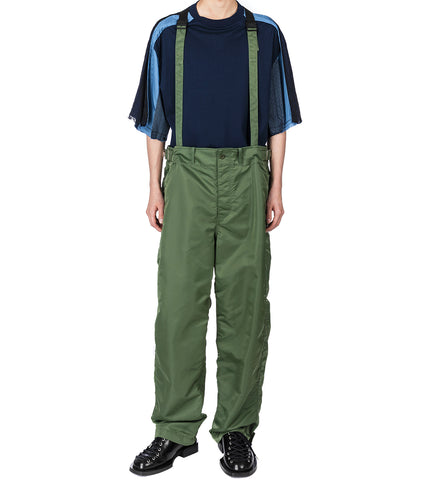 NYLON TWILL SUSPENDER PANTS KHAKI