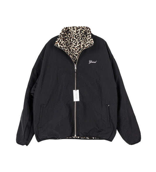 REVERSIBLE LEOPARD JACKET BLACK