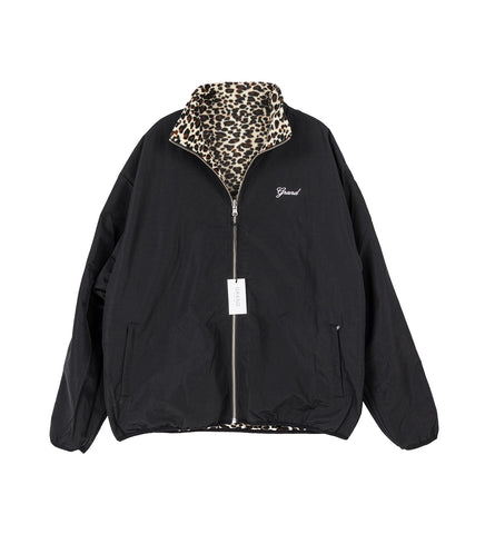 REVERSIBLE LEOPARD JACKET BLACK