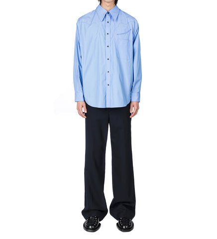 WOOL PANTS NAVY
