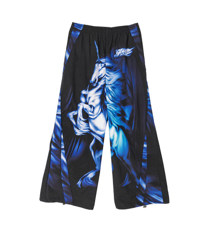 NYLON TRACK PANT BLACK/BLUE