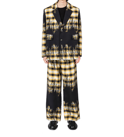 NOTE BLAZER BLURRY BLACK/YELLOW CHECK