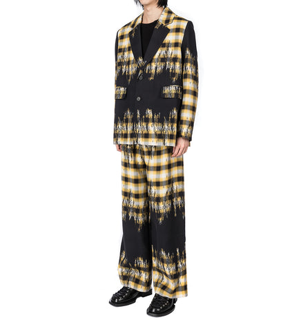 NOTE BLAZER BLURRY BLACK/YELLOW CHECK